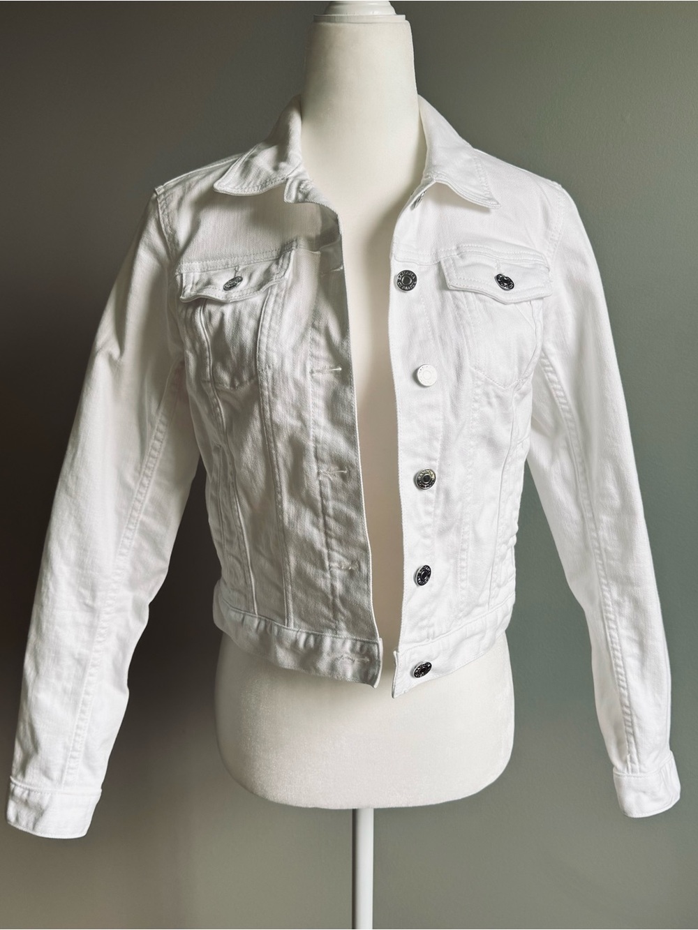 Banana Republic Cropped White Denim Jean Jacket XXS